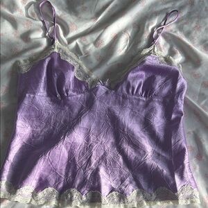No Boundaries Lavender Lace-Trimmed Camisole